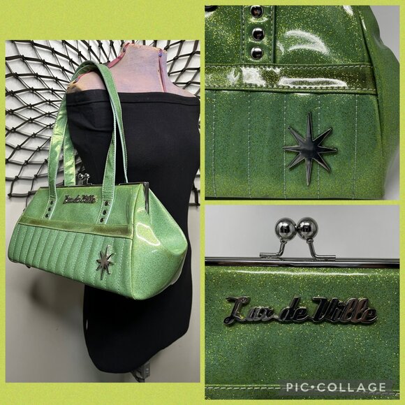 Lux De Ville Starlite Flake Retro Green PINUP Rockabilly Rat Rod Viva Las Vegas - Picture 1 of 16